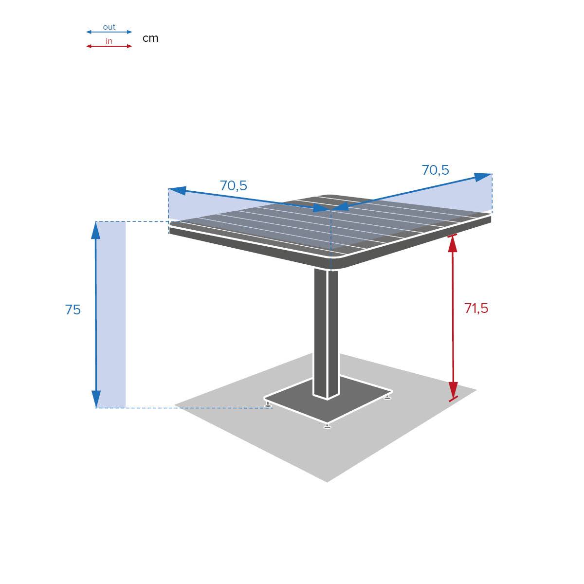 Bistrotisch TYLA Akazie / Graphit 2 Plätze - Epoxy-behandelter Stahl, FSC®-zertifiziertes Akazienholz Akazie / Graphit