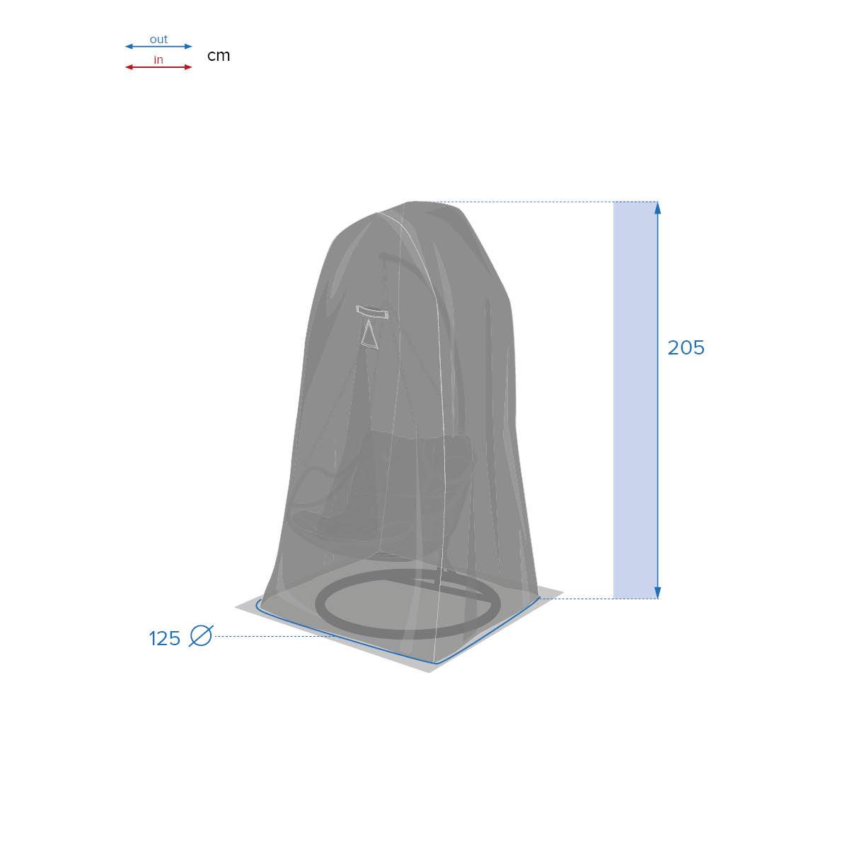 Schutzhülle für Hängesessel Ei HAMBO Grau 205 x 125 x 125 cm - Polyester Grau