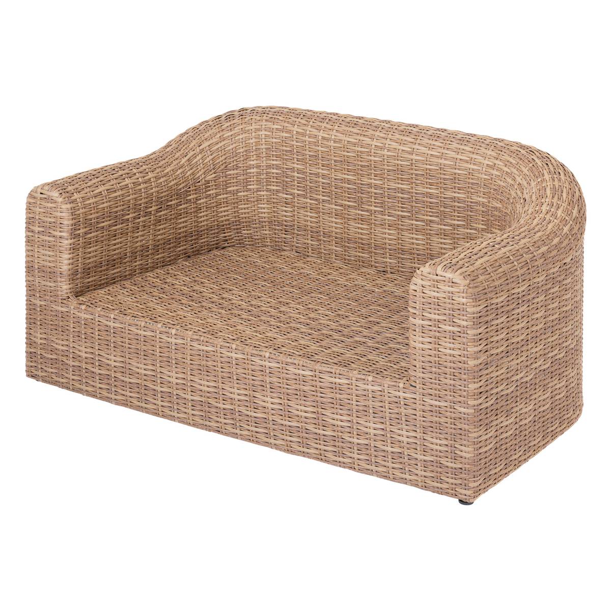 Gartensofa MOORÉA Savana 2 Plätze - Epoxy-behandeltes Aluminium, Synthetisches Geflecht, Polyester Savana