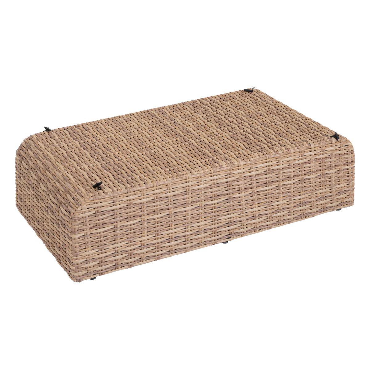 Gartenhocker MOORÉA Savana Epoxidharz behandeltes Aluminium, Synthetisches Geflecht, Polyester Savana