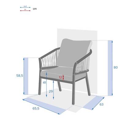 Gartensessel ORIENGO Anthrazit / Graphit Epoxidharz behandeltes Aluminium, Acryl, Polyester