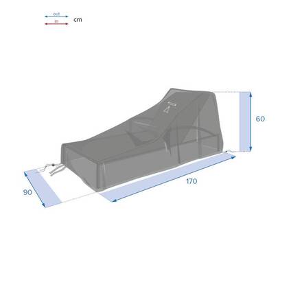 Schutzhülle für Sonnenliege HAMBO Grau M 170 x 90 x 60 cm - Polyester