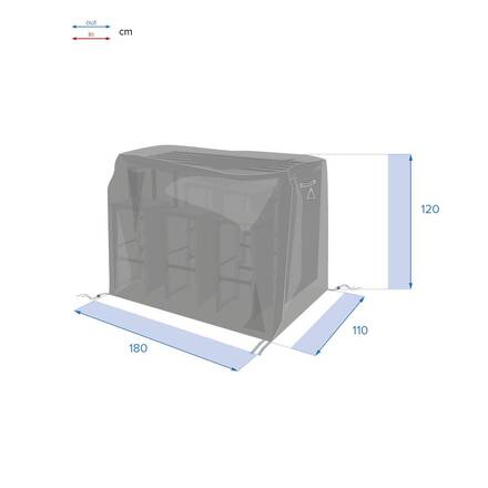 Schutzhülle für hohen Tisch HAMBO Grau 180 x 120 x 120 cm - Polyester