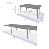 Ausziehbarer Gartentisch PAVANE Graphit 12 Plätze - Epoxy-beschichtetes Aluminium Graphit