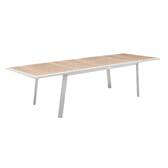 Ausziehbarer Gartentisch PAVANE Leinen / Weiß 12 Plätze - Epoxy-beschichtetes Aluminium Leinen / Weiß