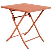 Quadratischer klappbarer Gartentisch GREENSBORO Bernstein 2 Plätze - Epoxy-beschichteter Stahl, Verstärkter Rostschutz Bernstein