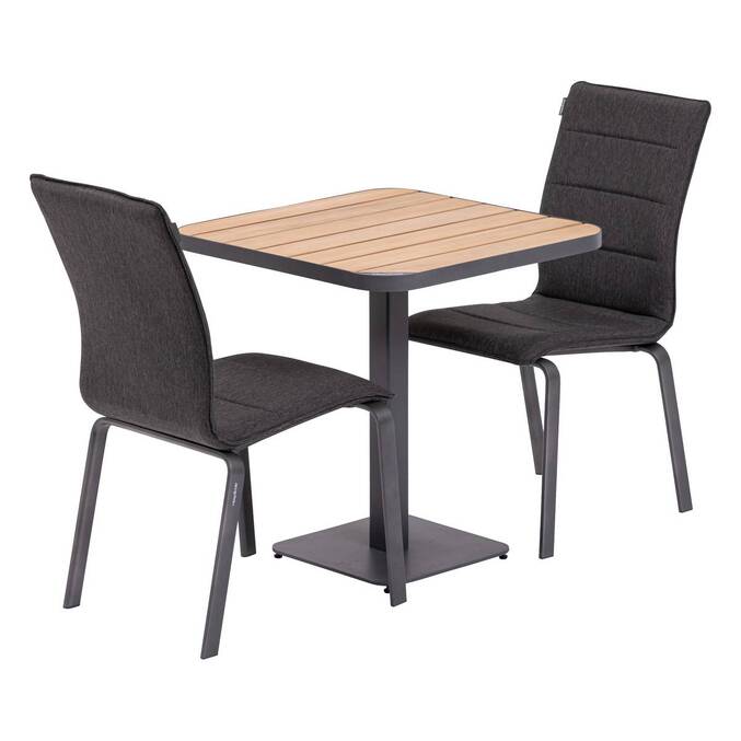 Bistrotisch TYLA Akazie / Graphit 2 Plätze - Epoxy-behandelter Stahl, FSC®-zertifiziertes Akazienholz Akazie / Graphit
