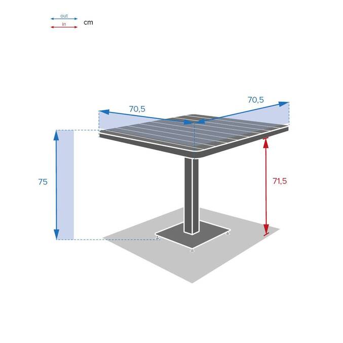Bistrotisch TYLA Akazie / Graphit 2 Plätze - Epoxy-behandelter Stahl, FSC®-zertifiziertes Akazienholz Akazie / Graphit