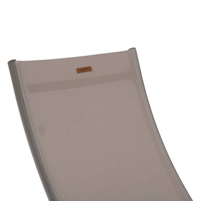 Sonnenliege SAMBA Haselnuss / Praline 4 Positionen - Epoxy-behandeltes Aluminium, Texaline Haselnuss / Praline