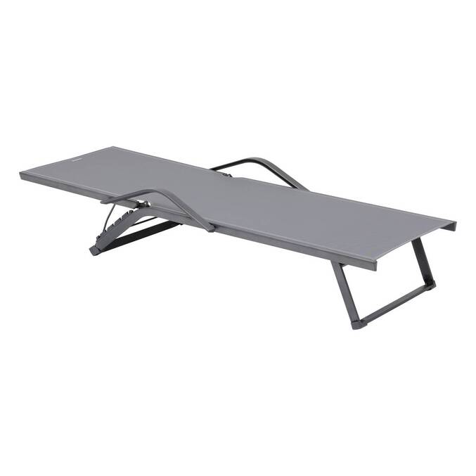 Sonnenliege BAYAMO Schiefer / Graphit 5 Positionen - Epoxy-behandeltes Aluminium, Texaline Schiefer / Graphit