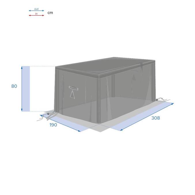 Schutzhülle für rechteckigen Tisch HAMBO Grau XL 308 x 190 x 80 cm - Polyester Grau