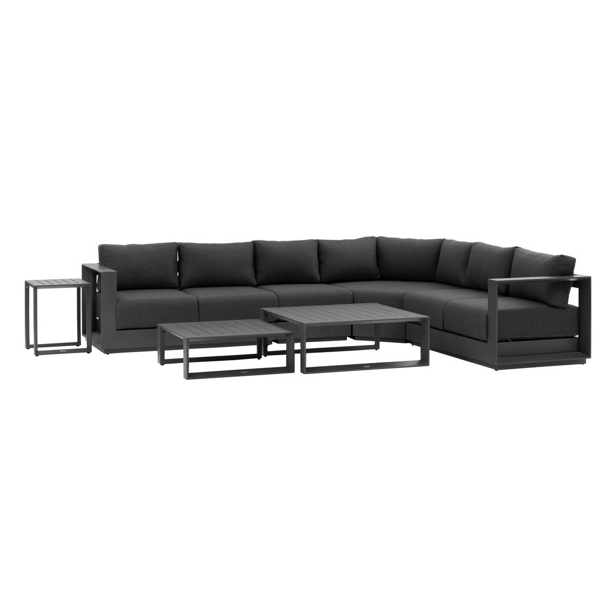 Garten-Loungesessel ALLURE Graphit Epoxidharz behandeltes Aluminium, Polyester Zebrano-Grau / Graphit