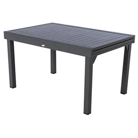 Gartentisch PIAZZA Graphit + 10 Stühle PIAZZA 1 ausziehbarer Tisch 10 Plätze und 10 stapelbare Sessel