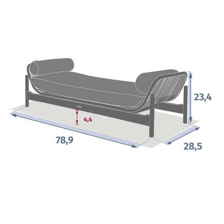 Gartenbank DEONA Taupe / Akazie 1 Platz - Polyester, FSC®-zertifiziertes Akazienholz