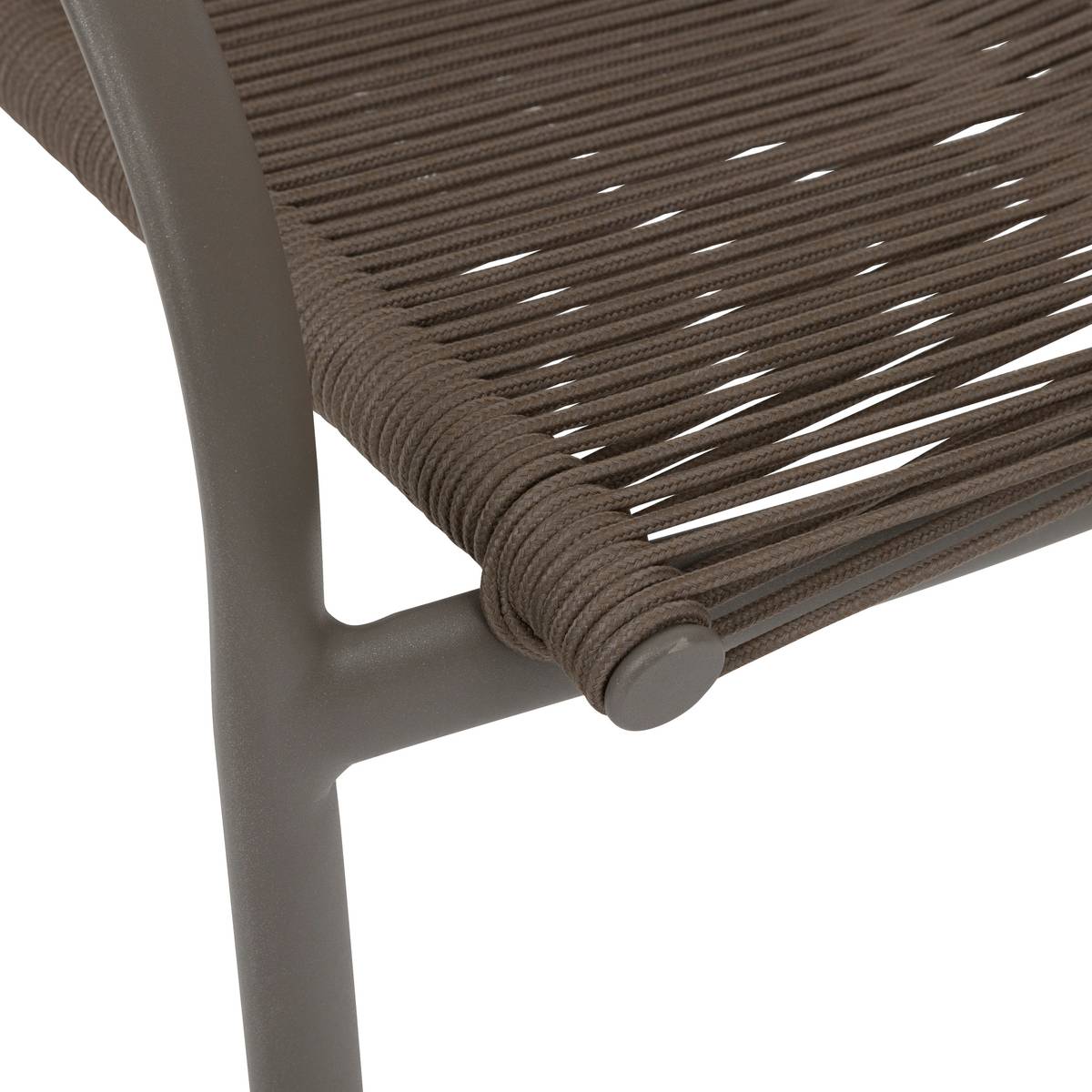Stapelbarer Gartenstuhl mit Armlehnen RIU Wengé / Praliné Epoxidharzbeschichtetes Aluminium Wenge / Praline