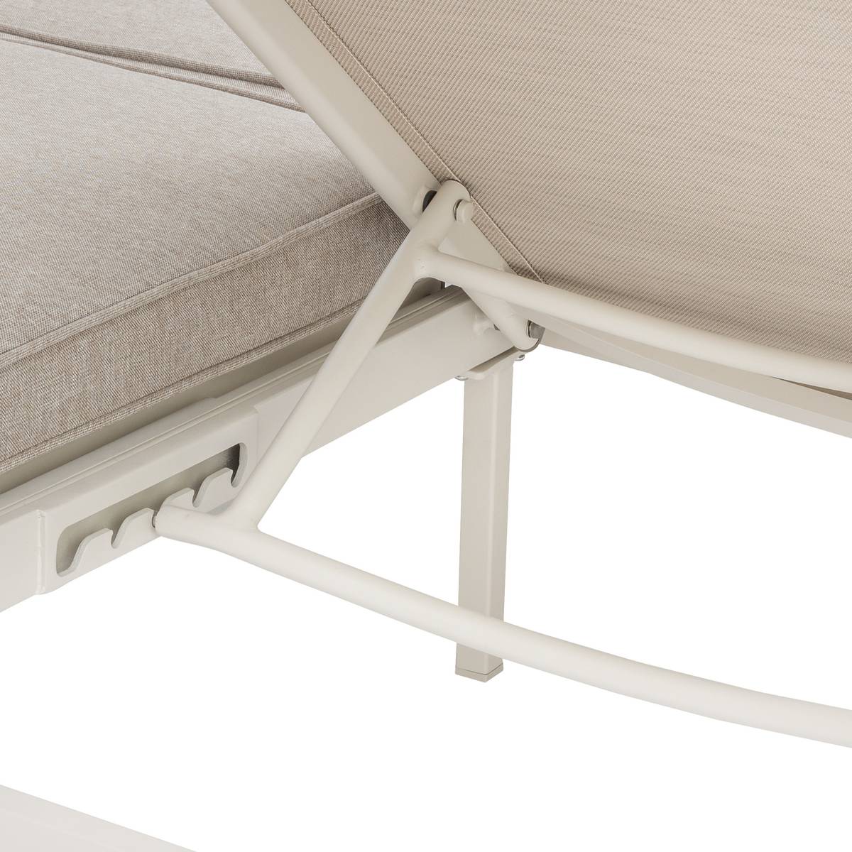 Doppel-Poolliege ÉVASION Ton / Beige 2 Plätze - Epoxy-behandeltes Aluminium, Texaline Beige / Ton
