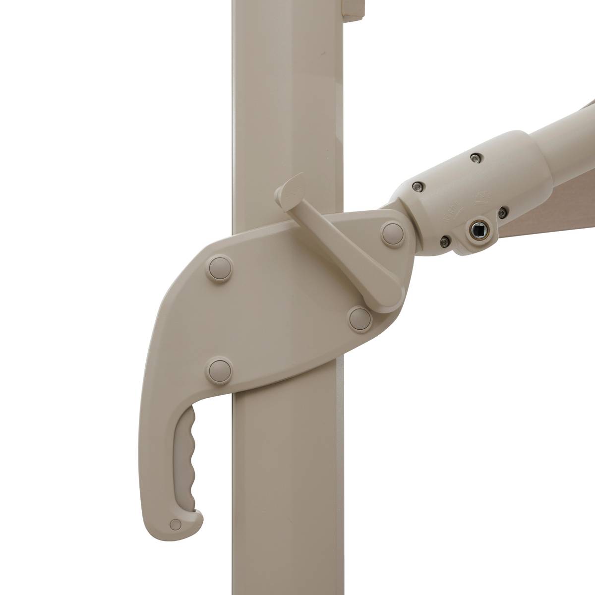 Rechteckiger neigbarer Ampelschirm MELHIA Leinen / Ton 4 x 3 m - Aluminium epoxidbeschichtet, Stahl, Olefin Leinen / Ton