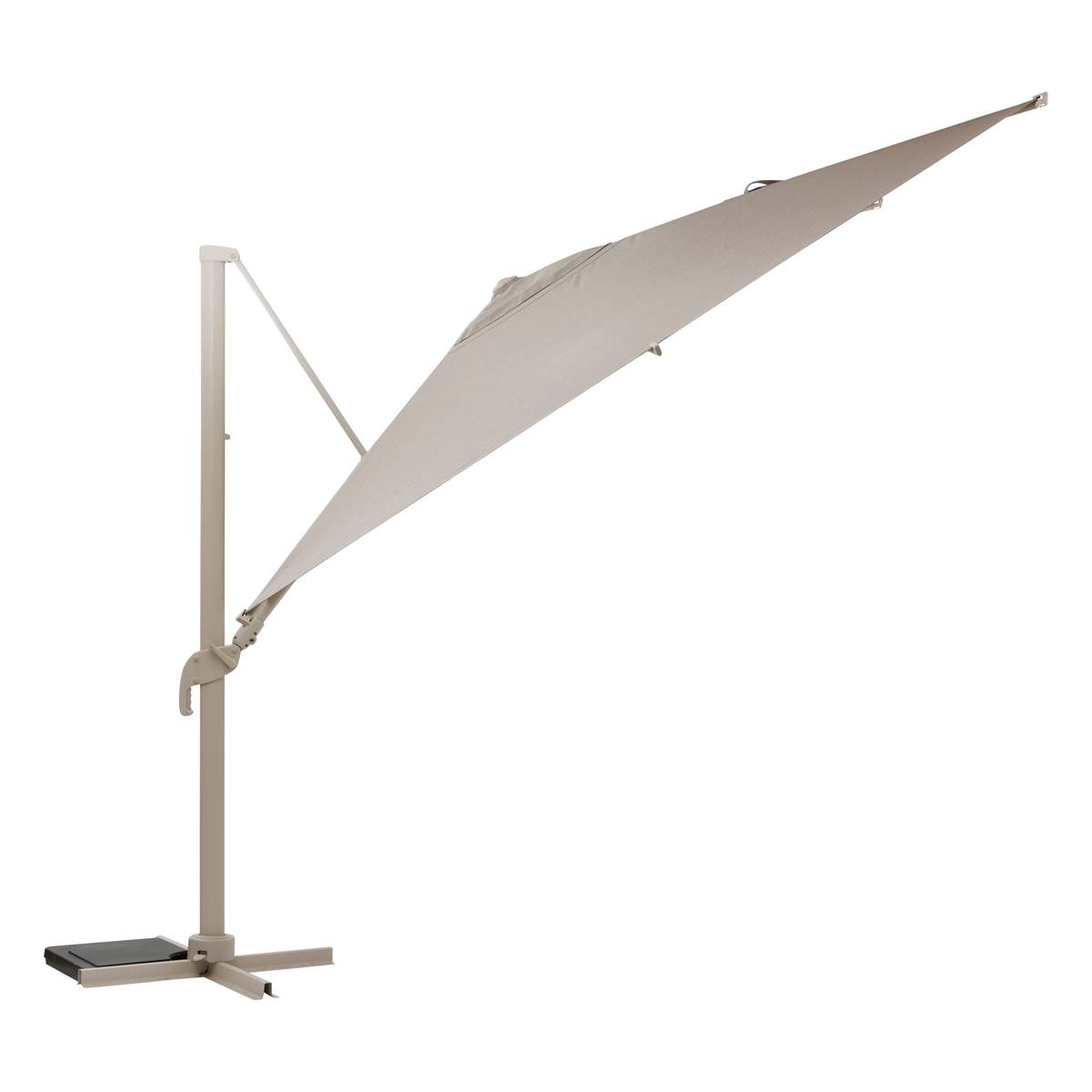 Rechteckiger neigbarer Ampelschirm MELHIA Leinen / Ton 4 x 3 m - Aluminium epoxidbeschichtet, Stahl, Olefin Leinen / Ton