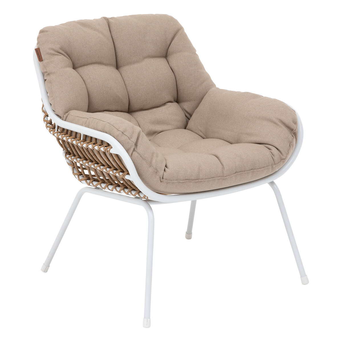 Gartenlounge-Set PAOPAO 4 Plätze - Epoxidharz behandelter Stahl, Polyester Beige / Weiß