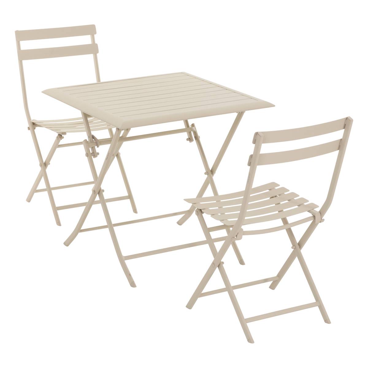 Quadratischer klappbarer Gartentisch AZUA Ton 2 Plätze - Epoxy-behandeltes Aluminium Lehm