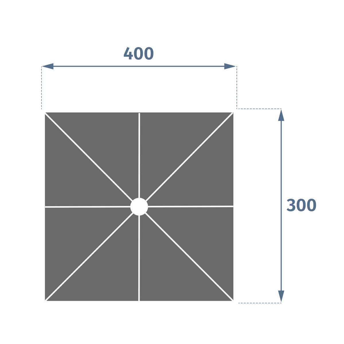 Rechteckiger Sonnenschirmtuch MELHIA Graphit Für MELHIA 4 x 3 m - Olefin Graphit