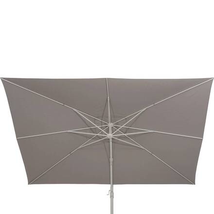 Quadratischer neigbarer Ampelschirm MELHIA Leinen / Ton 3 x 3 m - Aluminium epoxidbeschichtet, Stahl, Olefin