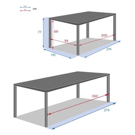 Gartentisch ÉVASION Leinen / Ton 10 Plätze - Epoxy-beschichtetes Aluminium