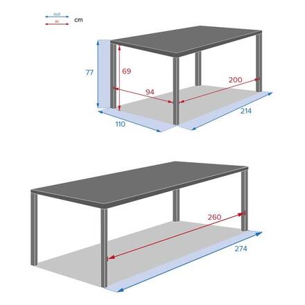 Gartentisch ÉVASION Leinen / Ton 10 Plätze - Epoxy-beschichtetes Aluminium