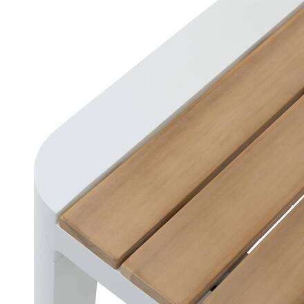 Ausziehbarer Gartentisch PARADIZE Akazie / Weiß 12 Plätze - Epoxy-behandeltes Aluminium, FSC®-zertifiziertes Akazienholz