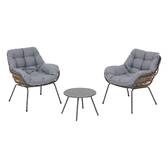 Gartenlounge-Set Duo PAOPAO Grau / Graphit 2 Plätze - Epoxy-beschichteter Stahl, Verstärkter Rostschutz Grau / Graphit