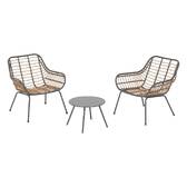 Gartenlounge-Set Duo PAOPAO Grau / Graphit 2 Plätze - Epoxy-beschichteter Stahl, Verstärkter Rostschutz Grau / Graphit