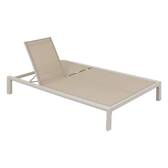 Doppel-Poolliege ÉVASION Ton / Beige 2 Plätze - Epoxy-behandeltes Aluminium, Texaline Beige / Ton