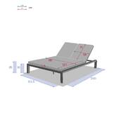 Doppel-Poolliege ÉVASION Ton / Beige 2 Plätze - Epoxy-behandeltes Aluminium, Texaline Beige / Ton
