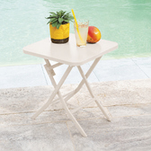 Quadratischer Gartenbeistelltisch GREENSBORO Ton 40 x 40 cm - Stahl, Verstärkter Rostschutz Lehm