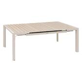 Quadratischer Gartentisch ÉVASION Leinen / Ton 10 Plätze - Epoxy-behandeltes Aluminium, Aluminiumlatten in Holzoptik Leinen / Ton