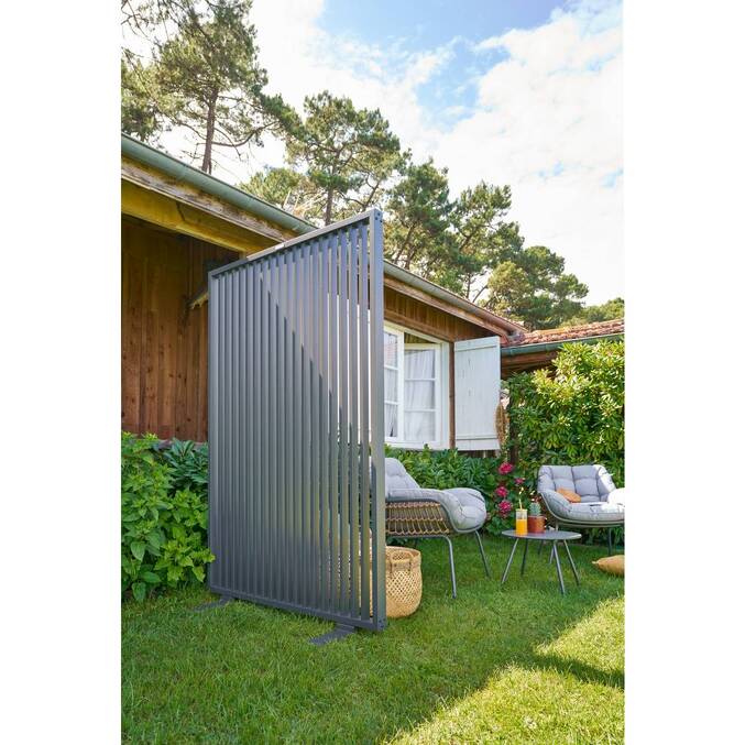 Gartenlounge-Set Duo PAOPAO Grau / Graphit 2 Plätze - Epoxy-beschichteter Stahl, Verstärkter Rostschutz Grau / Graphit