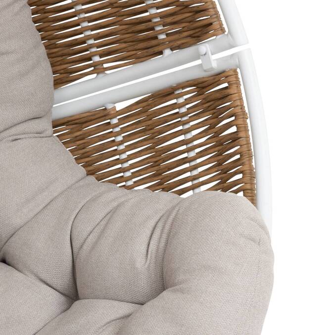 Hängesessel Ei ORBIANA Taupe / Weiß Epoxidharzbeschichteter Stahl, Polyester Taupe / Weiß