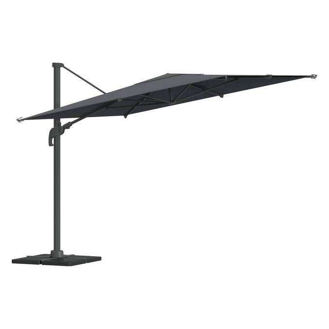 Quadratischer neigbarer Ampelschirm MELHIA Anthrazit / Graphit 3 x 3 m - Aluminium epoxidbeschichtet, Stahl, Olefin Anthrazit / Graphit