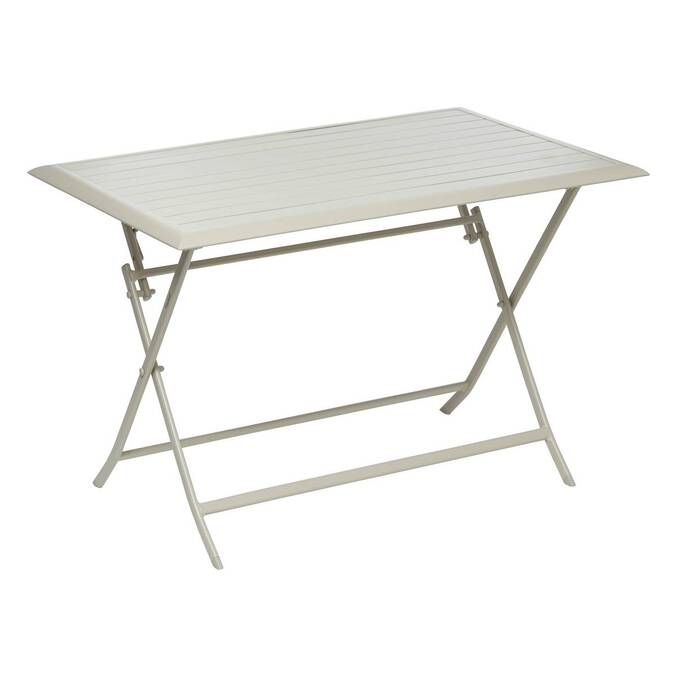 Rechteckiger Klapptisch AZUA Ton 4 Plätze - Epoxy-beschichtetes Aluminium Lehm