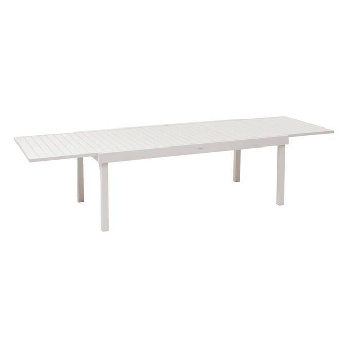 Ausziehbarer Gartentisch PIAZZA Ton 12 Plätze - Epoxy-beschichtetes Aluminium Lehm