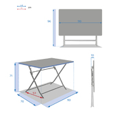 Faltbares rechteckiges Gartentisch GREENSBORO Entenblau + 4 Stühle GREENSBORO 1 Tisch 4 Plätze und 4 klappbare Stühle Entenblau
