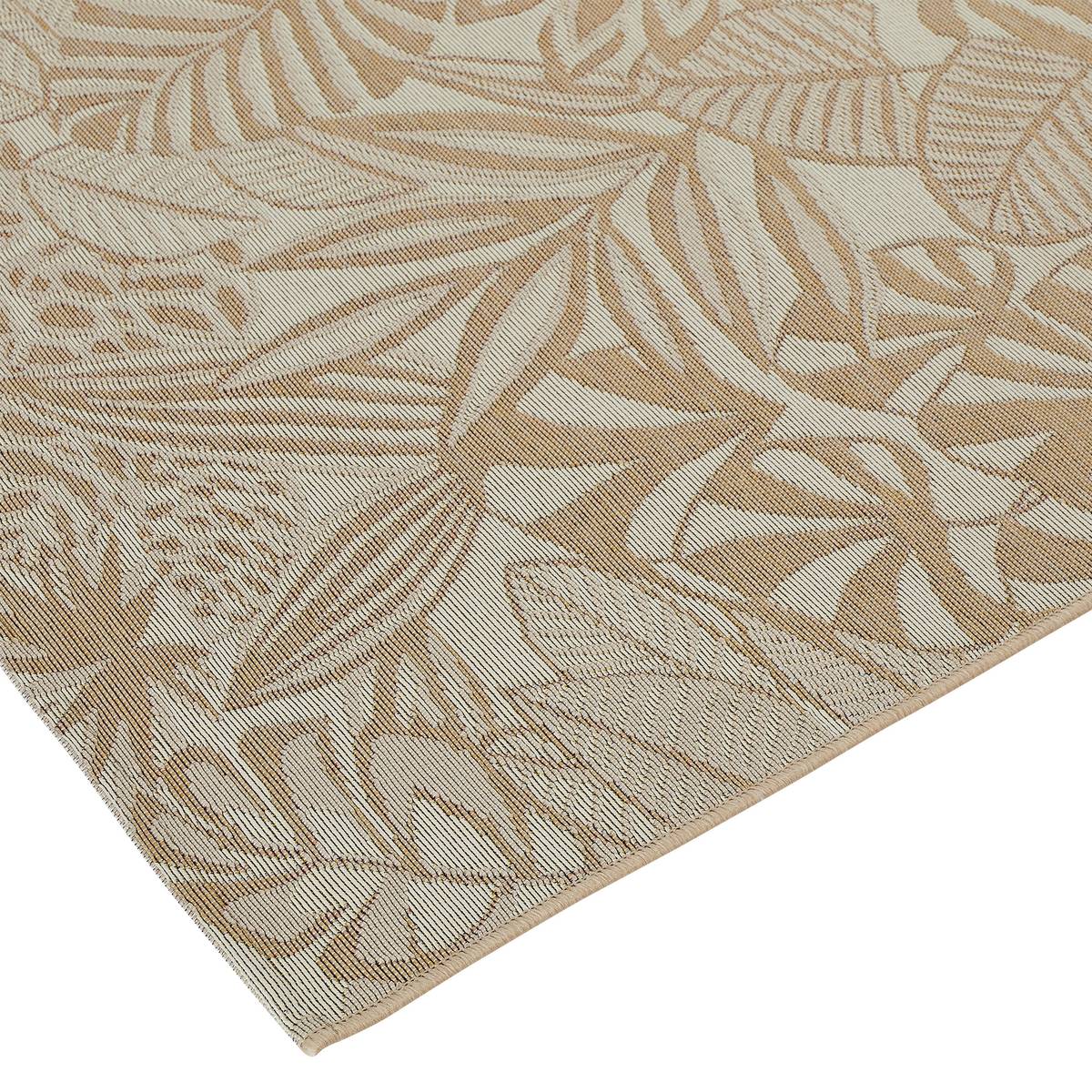 Outdoor-Teppich LUKA Natürlicher Effekt 200 x 150 cm - Polypropylen Blattmuster