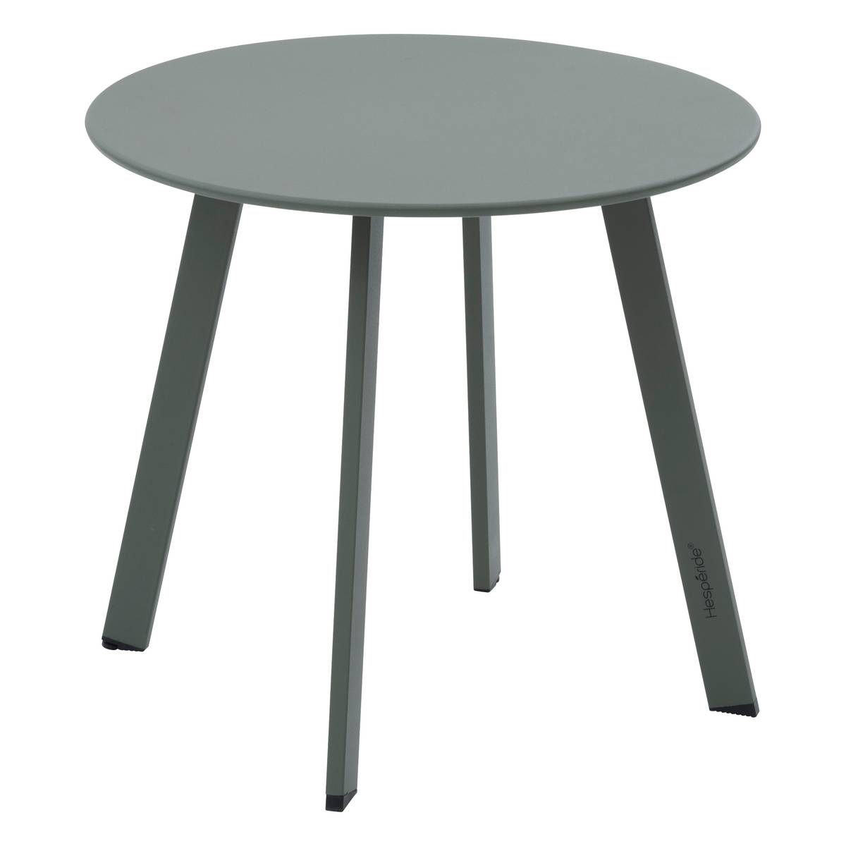 Runder Gartenzwischentisch SAONA Lorbeergrün 50 x 45 cm - Epoxidharzbeschichteter Stahl, Verstärkter Rostschutz Lorbeer