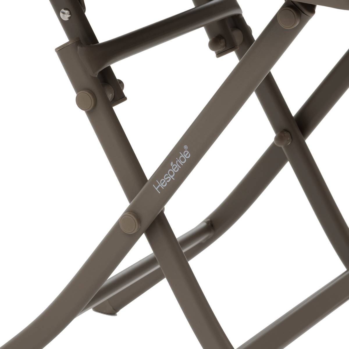 Quadratischer Gartenbeistelltisch GREENSBORO Kaffee 40 x 40 cm - Stahl, Verstärkter Rostschutz Kaffee