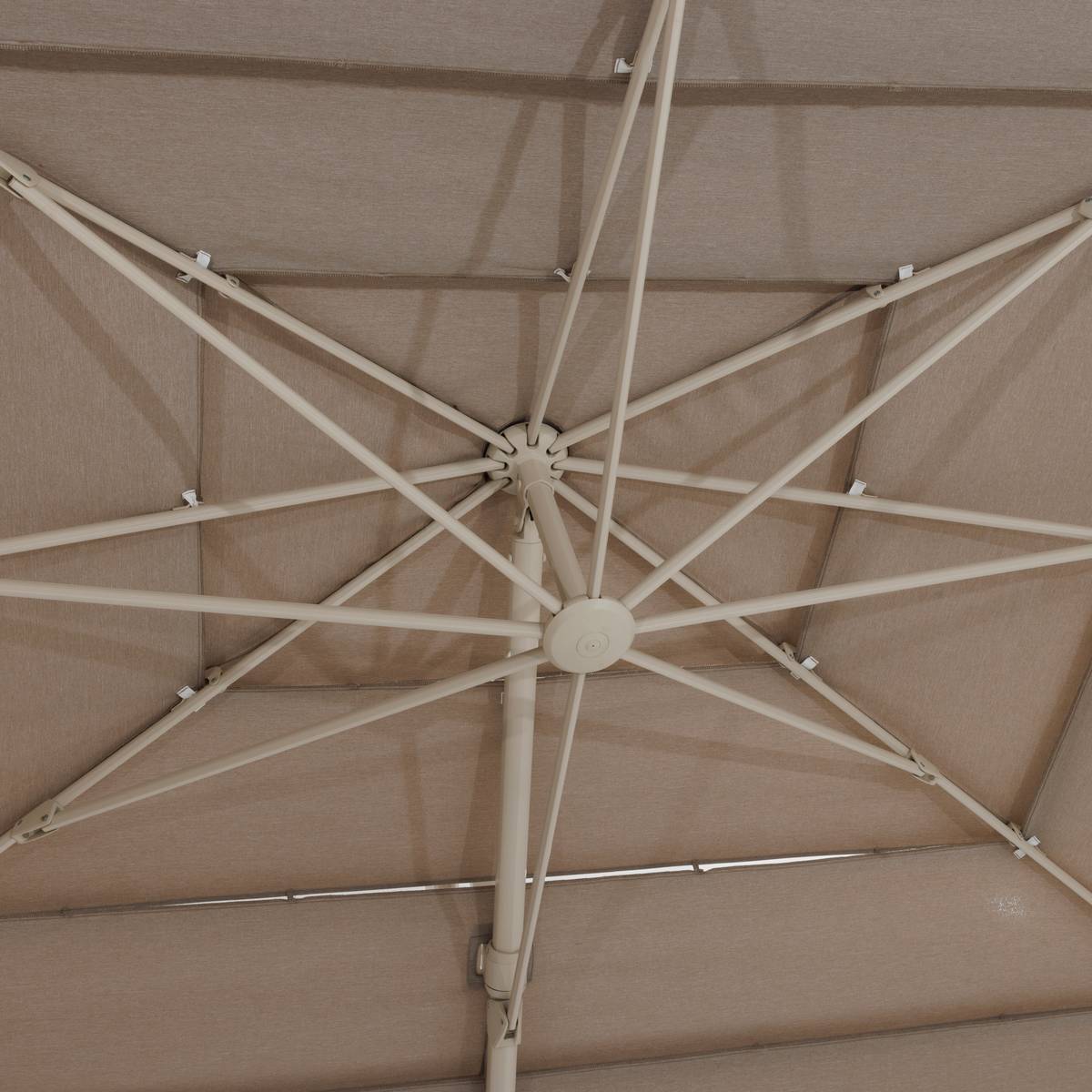 Rechteckiger neigbarer Ampelschirm MELHIA Lin 4 x 3 m - Aluminium epoxidbeschichtet, Stahl, Olefin Leinen