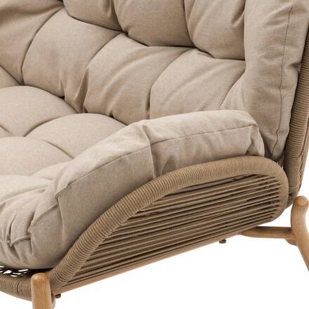 Gartensofa MELOANE Beige 2 Plätze - Epoxy-beschichteter Stahl, Polyester