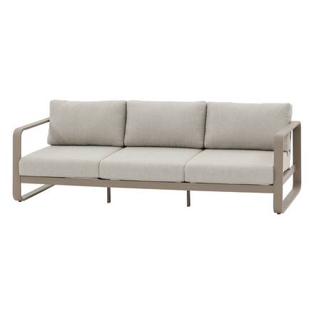 Gartenlounge-Set DOMILLY Kaffee 5 Plätze - Epoxy-behandeltes Aluminium, Olefin