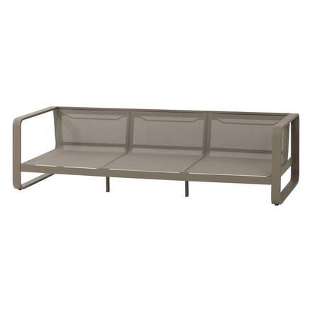 Gartenlounge-Set DOMILLY Kaffee 5 Plätze - Epoxy-behandeltes Aluminium, Olefin