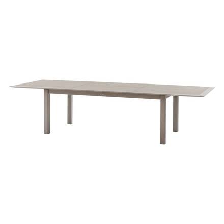 Ausziehbarer Gartentisch ALLURE Holzoptik Greige / Hafer 12 Plätze - Epoxy-beschichtetes Aluminium