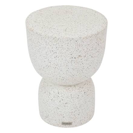 Runder Gartenbeistelltisch TIMANDRA Grau 35 x 47 cm - Terrazzo